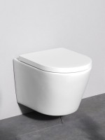 Унитаз подвесной AM.PM X-Joy C851900SC Aquaspin, безободковый, сиденье с микролифтом, глянцевый белый