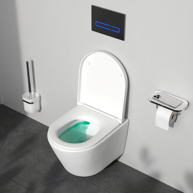 Унитаз подвесной AM.PM X-Joy C851900SC Aquaspin, безободковый, сиденье с микролифтом, глянцевый белый