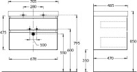 Мебель для ванной комнаты KERAMA MARAZZI Cubo 70 мальва матовая