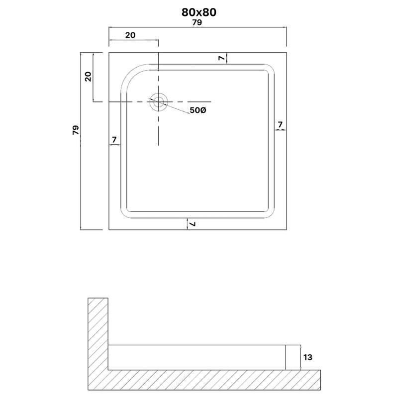 Поддон для душа Niagara Eco NG-P8080-14Q 80х80 см, белый