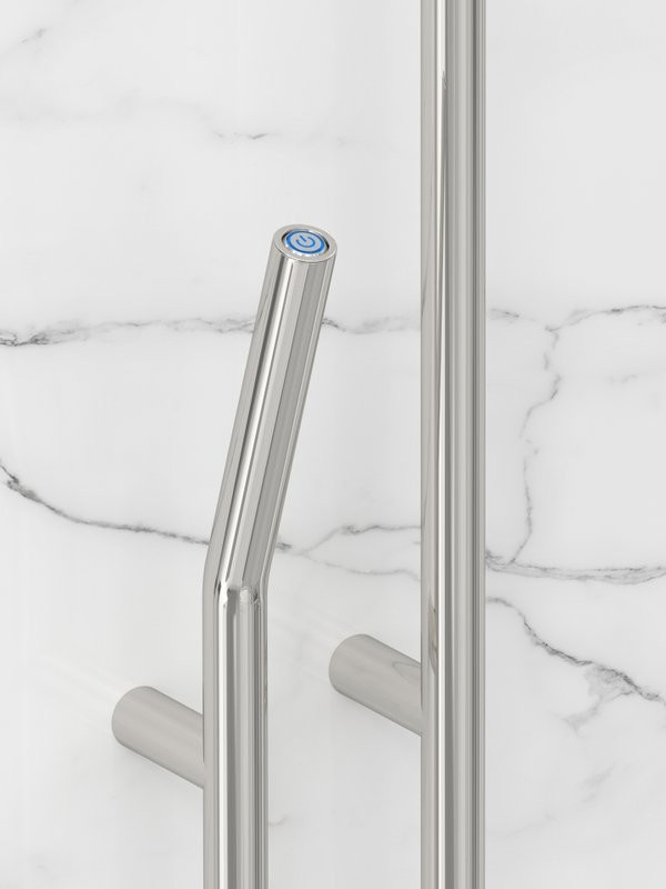 Полотенцесушитель электрический Сунержа Локон 00-0888-1612 160x10 см, подключение слева, скрытое подключение слева, глянцевый хром, I-образный