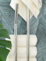 Полотенцесушитель электрический Сунержа Локон 00-0888-1612 160x10 см, подключение слева, скрытое подключение слева, глянцевый хром, I-образный