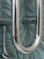 Полотенцесушитель электрический Сунержа Локон 00-0888-1612 160x10 см, подключение слева, скрытое подключение слева, глянцевый хром, I-образный