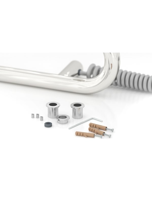 Полотенцесушитель электрический Сунержа Локон 00-0888-1612 160x10 см, подключение слева, скрытое подключение слева, глянцевый хром, I-образный