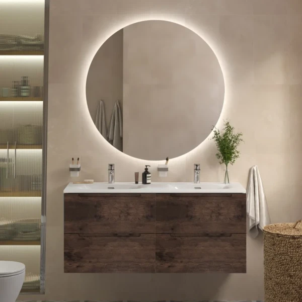 Мебель для ванной комнаты BelBagno Etna 120 для двоих, rovere moro, раковина BB-8099-120-2