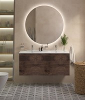 Мебель для ванной комнаты BelBagno Etna 120 для двоих, rovere moro, раковина BB-8099-120-2