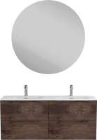Мебель для ванной комнаты BelBagno Etna 120 для двоих, rovere moro, раковина BB-8099-120-2