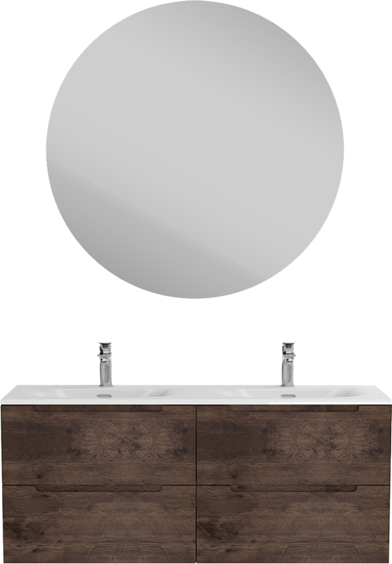 Мебель для ванной комнаты BelBagno Etna 120 для двоих, rovere moro, раковина BB-8099-120-2