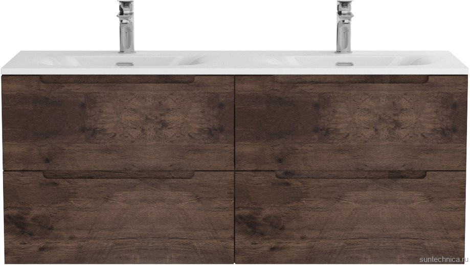 Мебель для ванной комнаты BelBagno Etna 120 для двоих, rovere moro, раковина BB-8099-120-2
