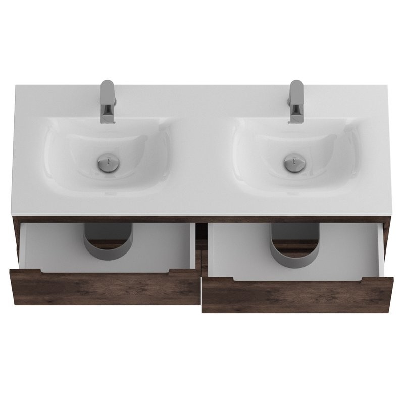 Мебель для ванной комнаты BelBagno Etna 120 для двоих, rovere moro, раковина BB-8099-120-2