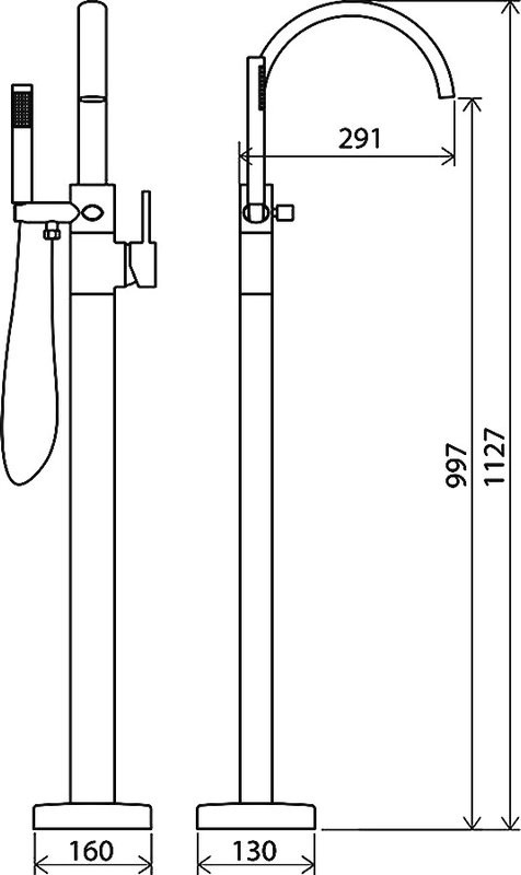 Напольный смеситель для ванны с душем Ravak FM-080.00 X070059