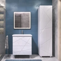 Мебель для ванной комнаты Vigo Geometry 70 напольная, белая, раковина Como 70