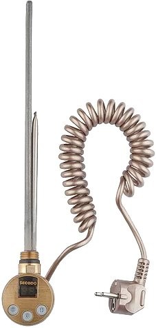 Полотенцесушитель электрический Secado Агата 3 85x55 см, подключение слева, бронза, лесенка, латунь, с полкой