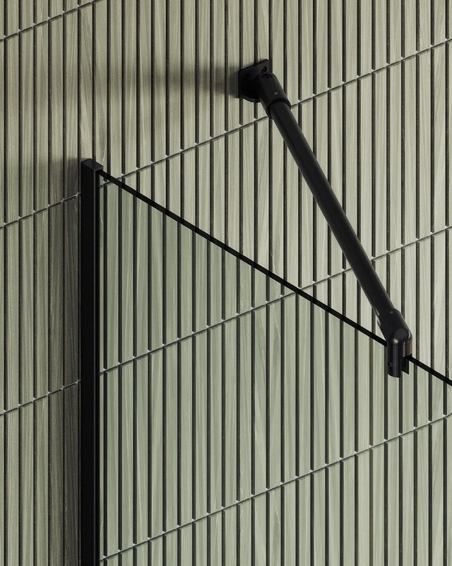 Душевая перегородка Maybahglass MGD-1352-6у 99 см, профиль черный, стекло прозрачное