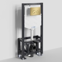 Система инсталляции для унитазов Wasserkraft Dill 61TLT.010.ME.MG01 с кнопкой смыва матовое золото