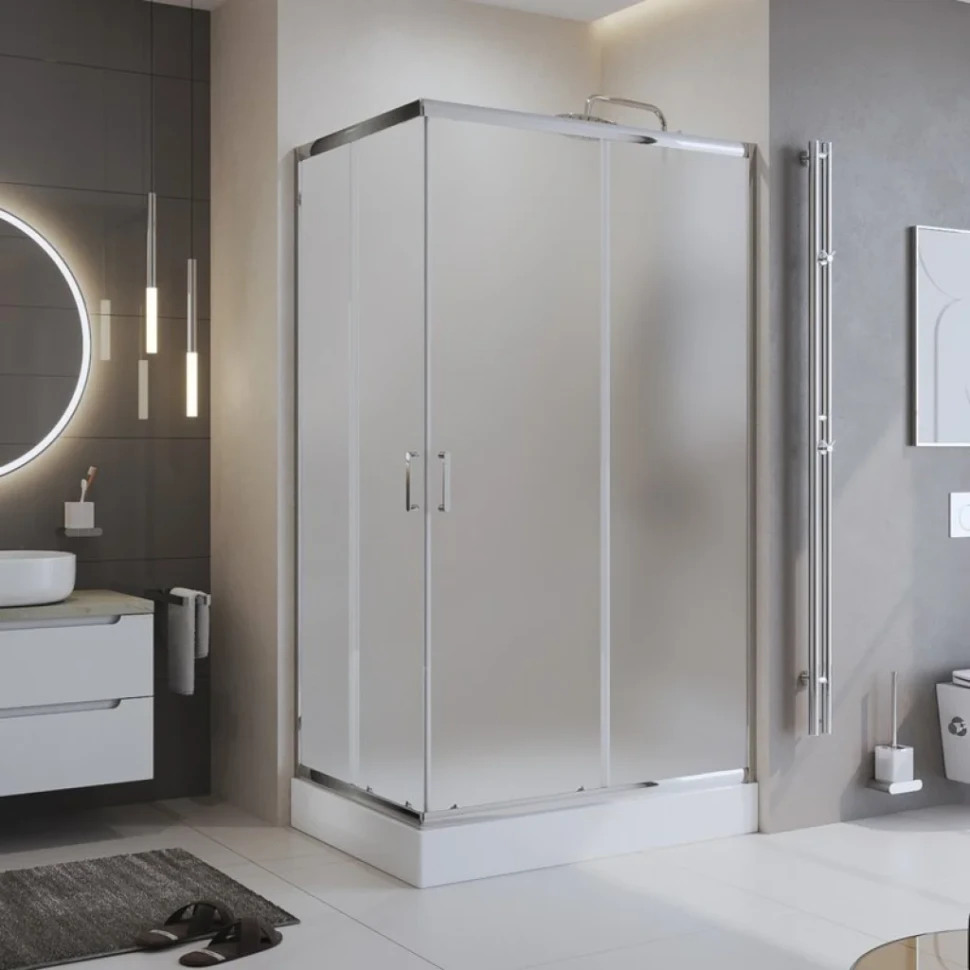 Душевой уголок BelBagno Uno -195 AH 2 120/90 P C Cr стекло текстурное