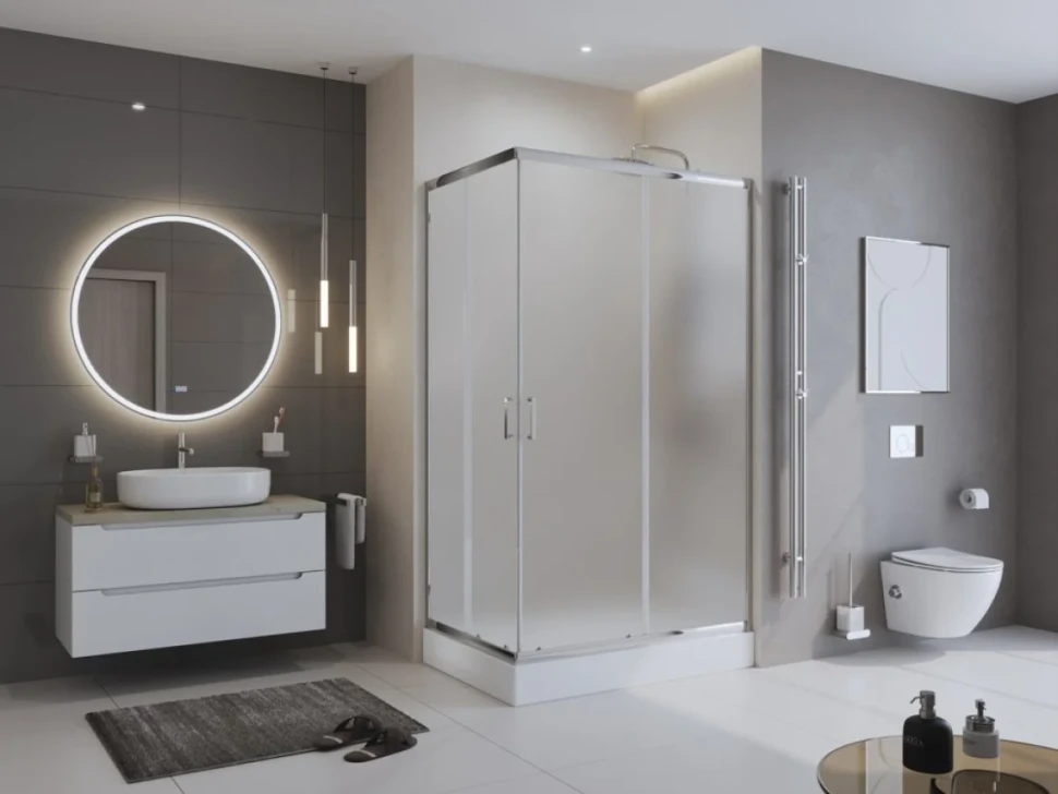 Душевой уголок BelBagno Uno -195 AH 2 120/90 P C Cr стекло текстурное