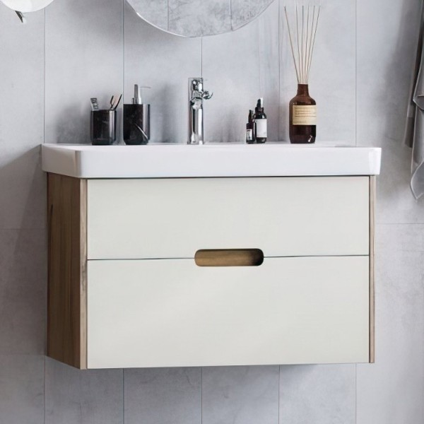 Тумба под раковину AQUATON Оливия 80 бежевый, дуб велл