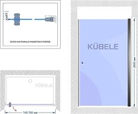 Душевая дверь в нишу Kubele DE020 DE020D601-MAT-BLM- 75х200 75, профиль черный матовый, стекло матовое