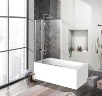 Шторка на ванну BelBagno Uno V-11-90/150-C-Cr стекло прозрачное