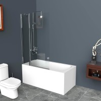 Шторка на ванну BelBagno Uno V-11-90/150-C-Cr стекло прозрачное