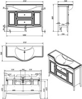 Тумба с раковиной Caprigo Лион 120 орех античный Тумба с раковиной Caprigo Лион 120 орех античный