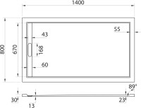Поддон для душа Cezares TRAY-AS-AH-140/80-30-W 140x80, с сифоном, белый