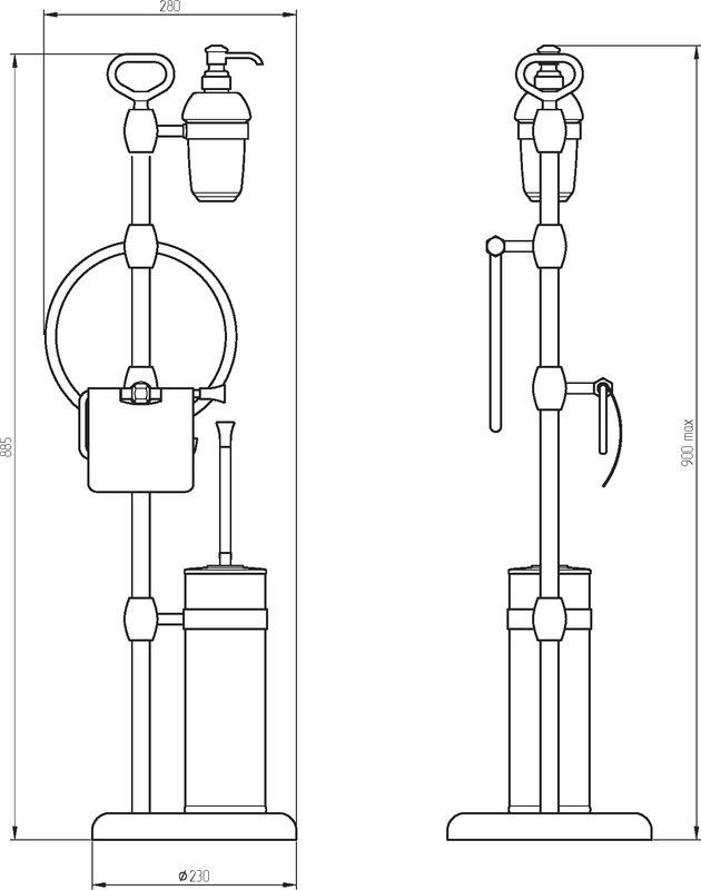 Стойка Migliore Fortuna с керамическим дозатором, золото