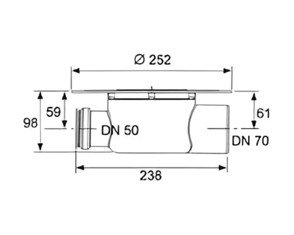 Душевой трап TECE Drainpoint S TECEdrainpoint S 360 35 00 DN 70 под плитку