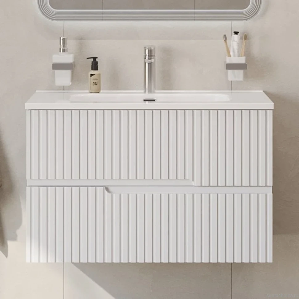 Тумба с раковиной Cezares Duet 80 bianco opaco, раковина Cezares CZR-8095-80