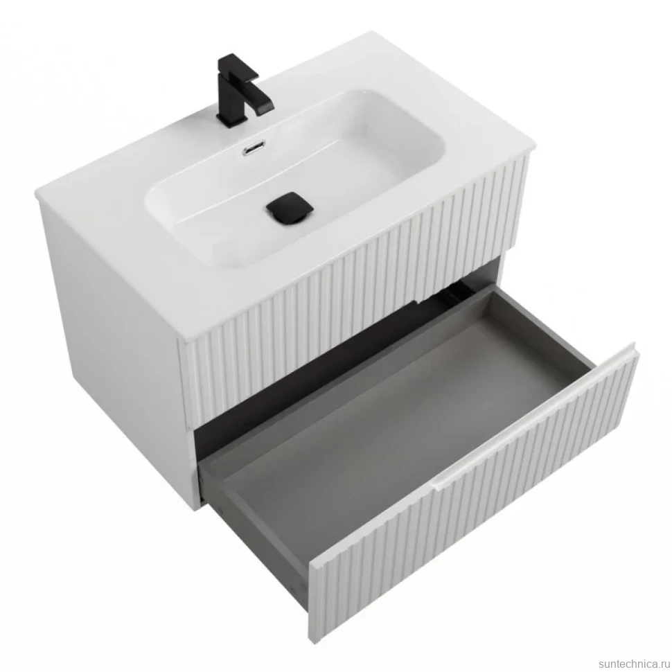 Тумба с раковиной Cezares Duet 80 bianco opaco, раковина Cezares CZR-8095-80