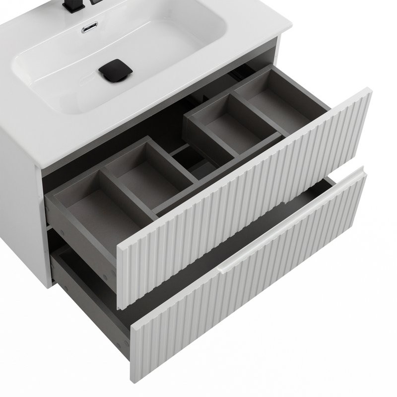 Тумба с раковиной Cezares Duet 80 bianco opaco, раковина Cezares CZR-8095-80