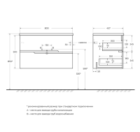 Тумба с раковиной Cezares Duet 80 bianco opaco, раковина Cezares CZR-8095-80