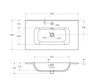 Тумба с раковиной Cezares Duet 80 bianco opaco, раковина Cezares CZR-8095-80