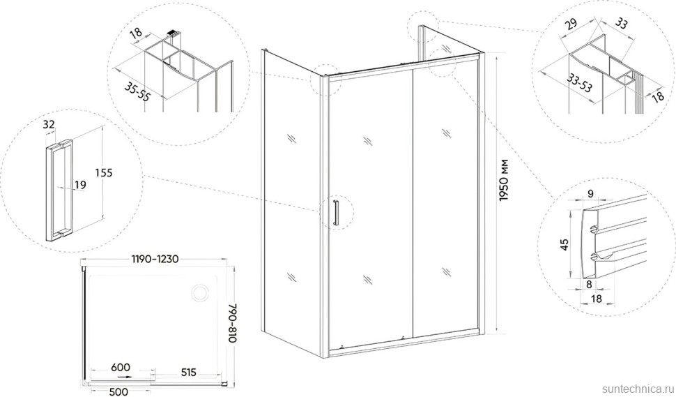 Душевой уголок Veconi Rovigo RV-046B 120x80
