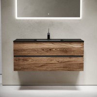 Тумба с раковиной Sancos Urban 120 дуб чарльстон, черная раковина CN7006MB