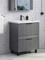 Тумба с раковиной Comforty Лима 70Н2 напольная, 2 ящика, антрацит