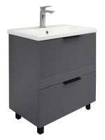 Тумба с раковиной Comforty Лима 70Н2 напольная, 2 ящика, антрацит