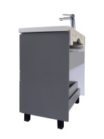 Тумба с раковиной Comforty Лима 70Н2 напольная, 2 ящика, антрацит