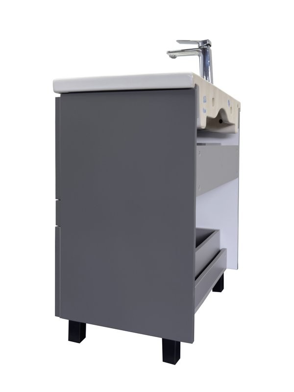 Тумба с раковиной Comforty Лима 70Н2 напольная, 2 ящика, антрацит