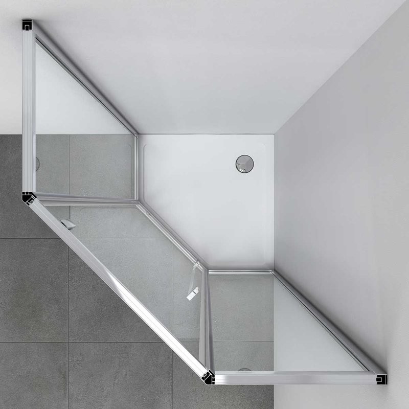 Душевой уголок Vincea Penta VSP-3P100CL 100x100, профиль хром, стекло прозрачное