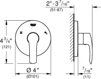 Переключатель потоков Grohe Eurosmart 19972002, на три потребителя Переключатель потоков Grohe Eurosmart 19972002, на три потребителя