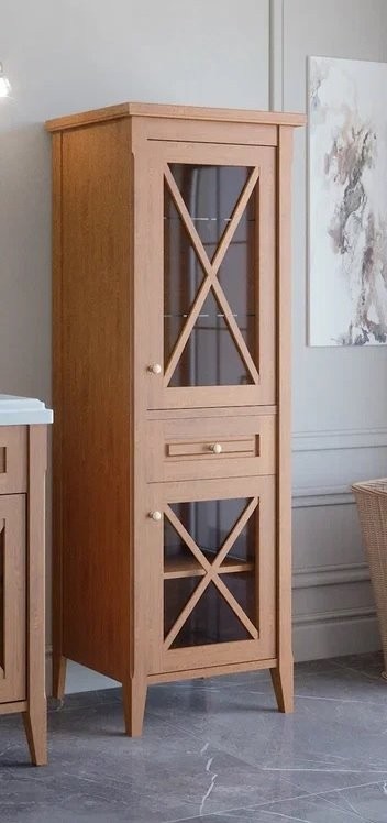 Шкаф пенал для ванной Caprigo Napoli Promo 55 R орех гварнери