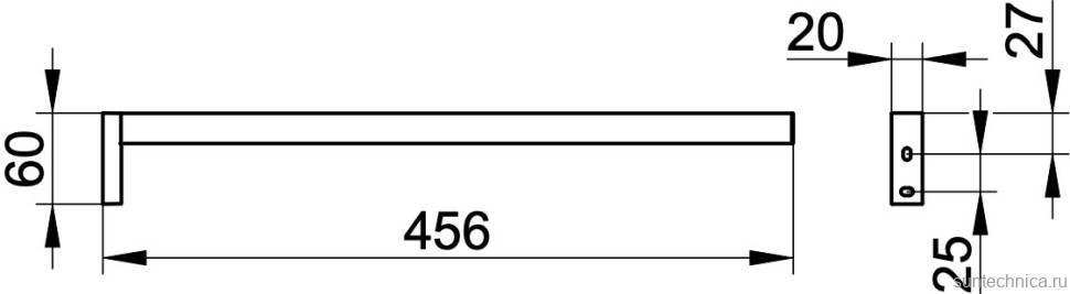 Полотенцедержатель Keuco Edition 90 19120010000 45 см, одинарный