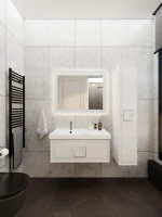 Зеркало La Fenice Cubo 80х60, белое матовое