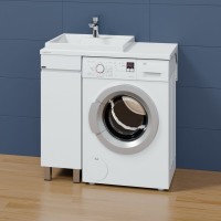 Мебель для ванной комнаты СаНта Марс 29 L напольная, 1 дверца, белая, зеркало DIWO Элиста