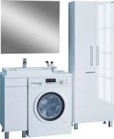 Мебель для ванной комнаты СаНта Марс 29 L напольная, 1 дверца, белая, зеркало DIWO Элиста