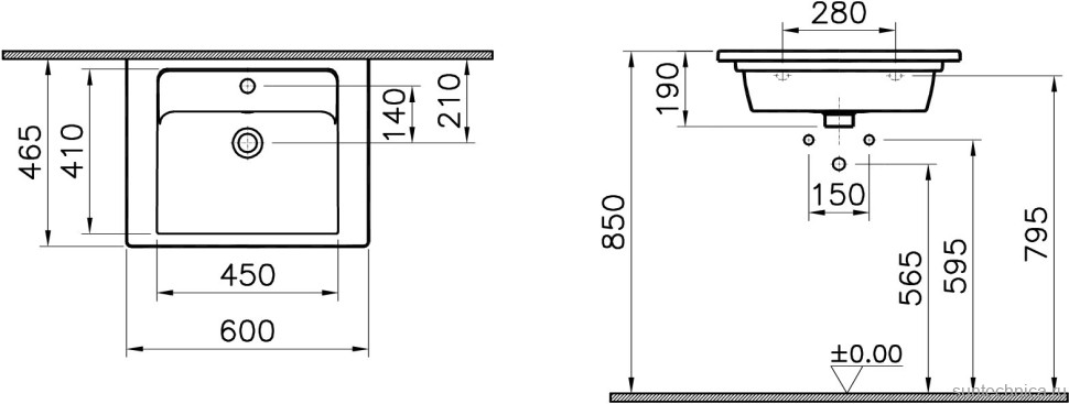 Мебель для ванной комнаты VitrA Root Flat 60 белый глянец