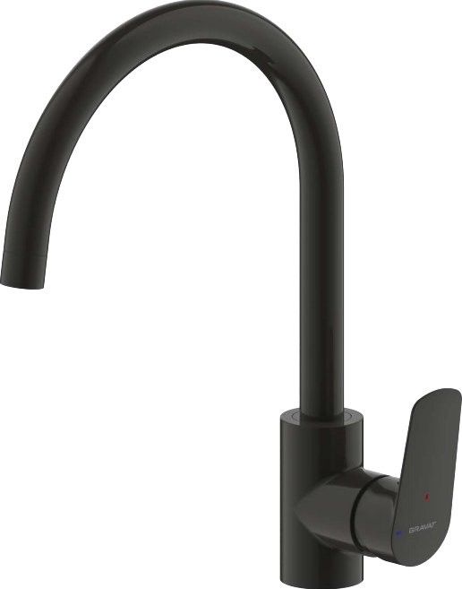 Смеситель для кухни Bravat Rhein F7429564BW-ENG матовый черный