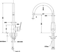 Смеситель для кухни Bravat Rhein F7429564BW-ENG матовый черный